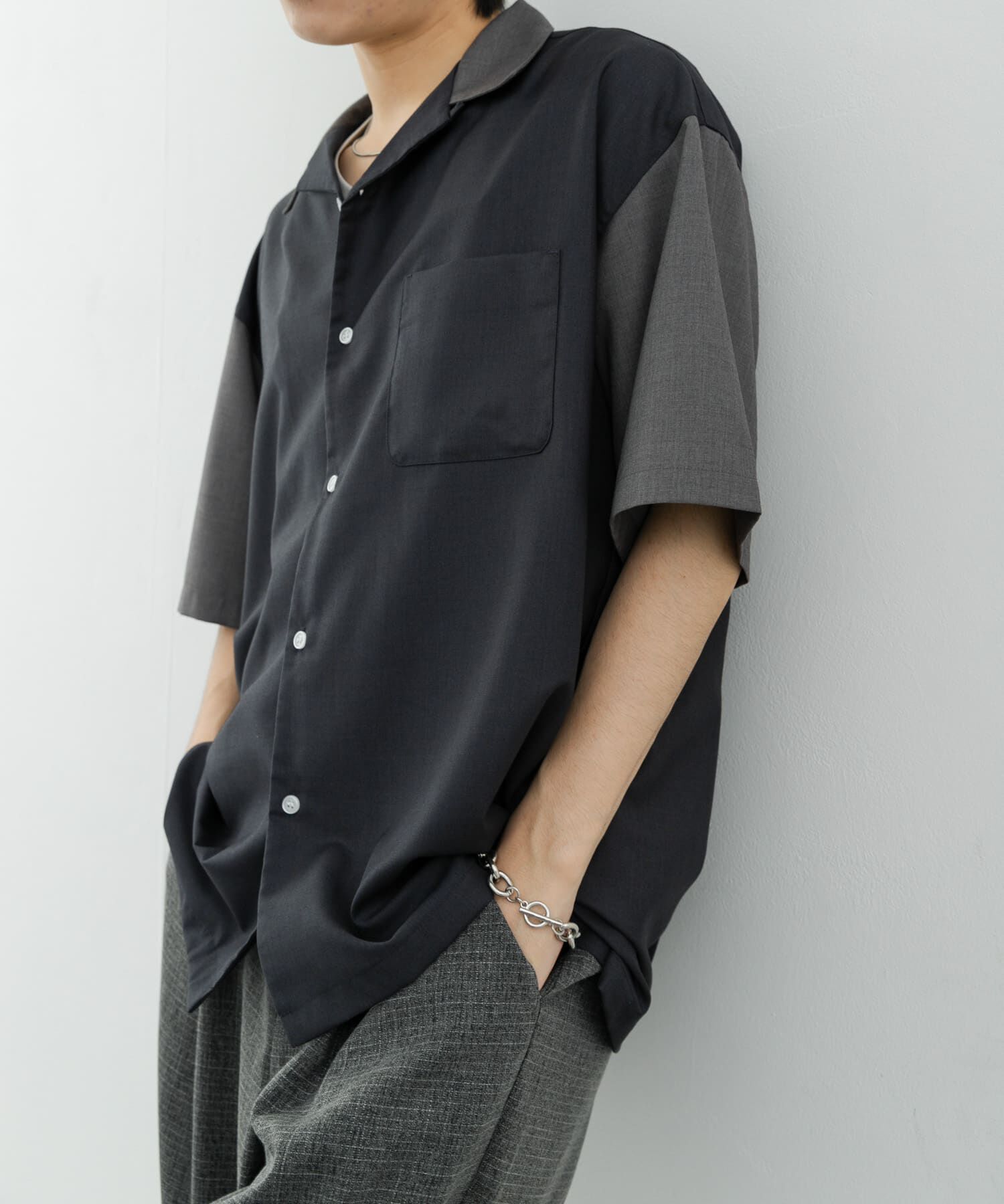 SENSE OF PLACE by URBAN RESEARCH「バイカラーオープンカラーショートスリーブシャツ」|シャツ・ブラウス|