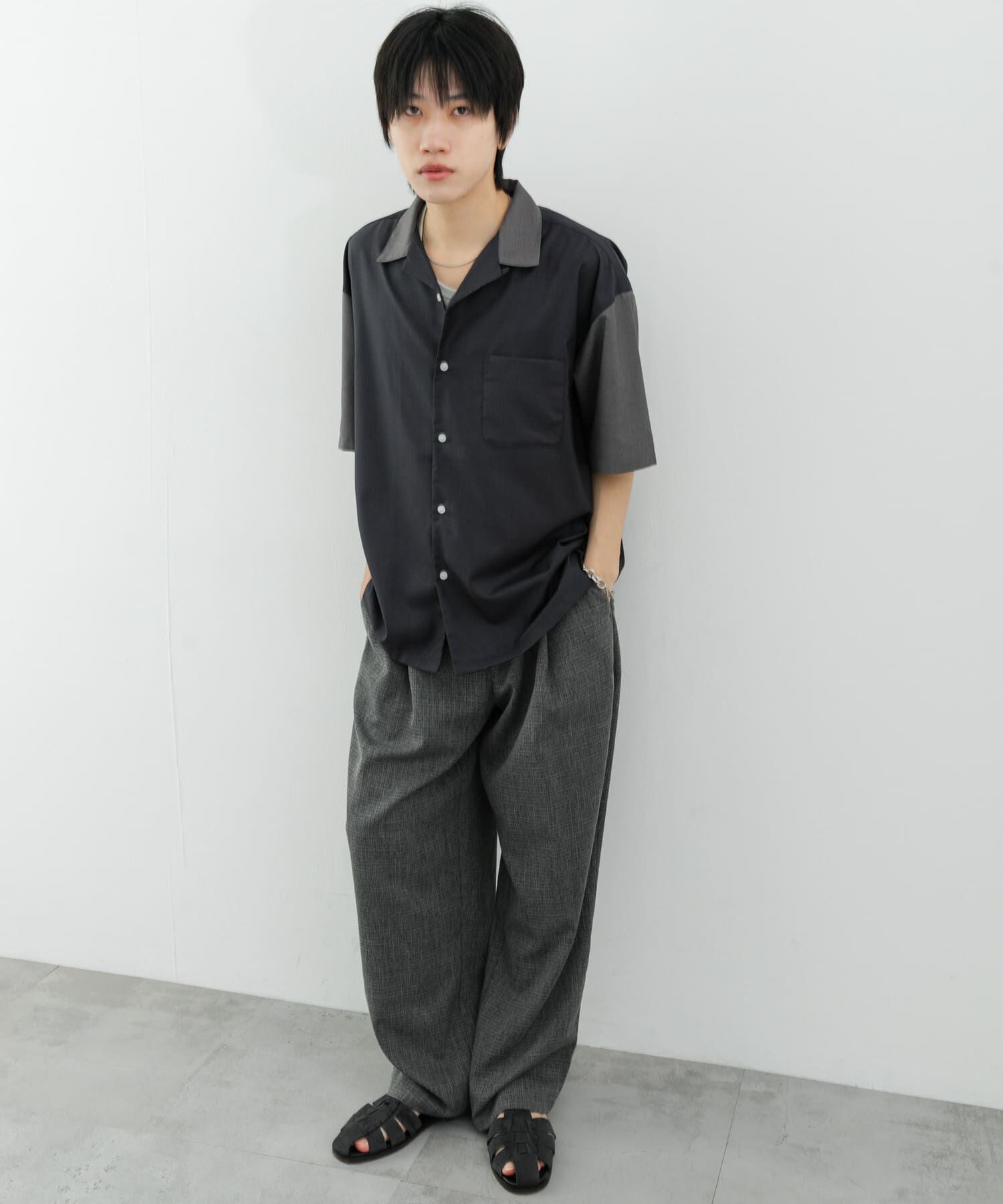 SENSE OF PLACE by URBAN RESEARCH「バイカラーオープンカラーショートスリーブシャツ」|シャツ・ブラウス|