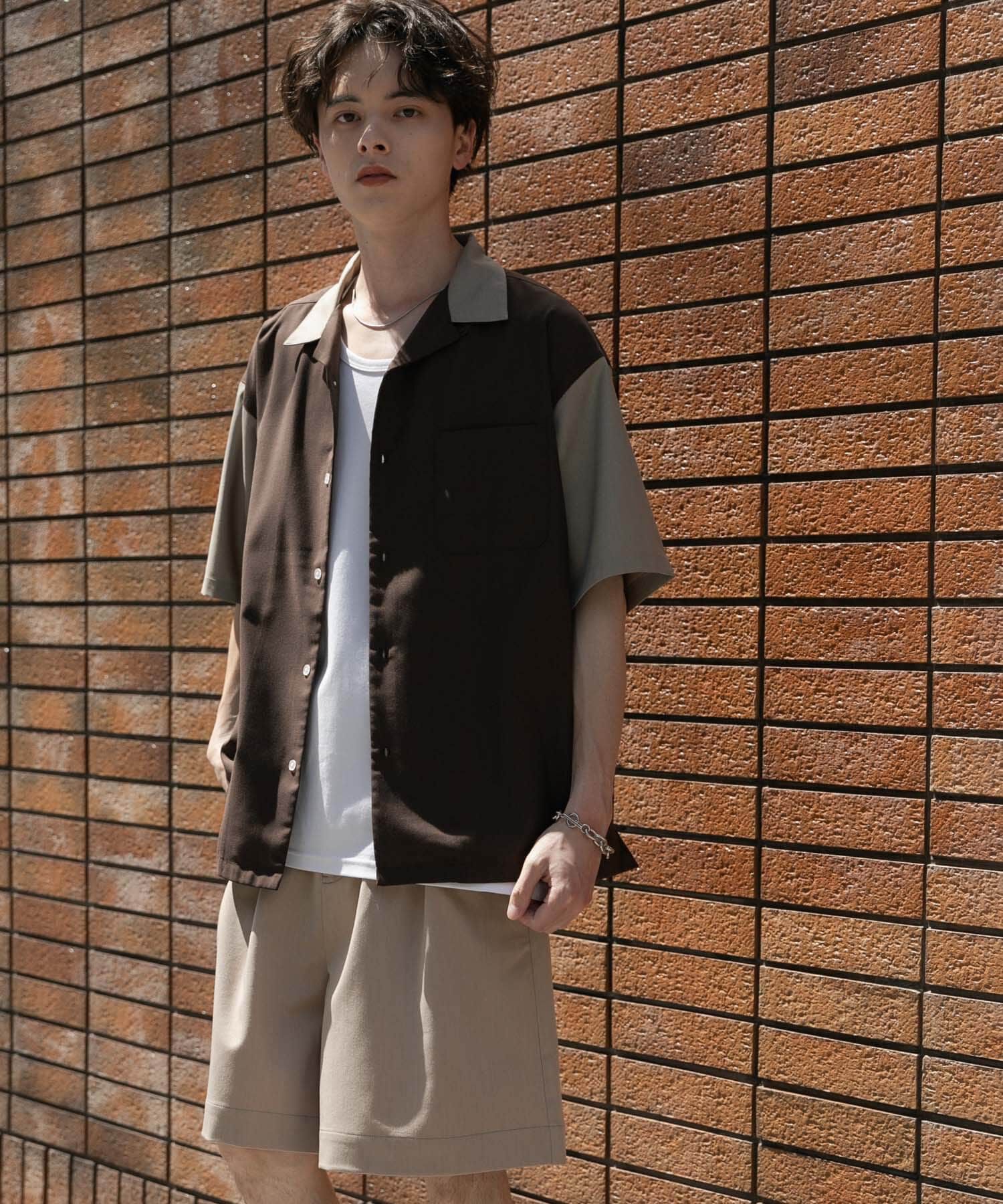 SENSE OF PLACE by URBAN RESEARCH「バイカラーオープンカラーショートスリーブシャツ」|シャツ・ブラウス|