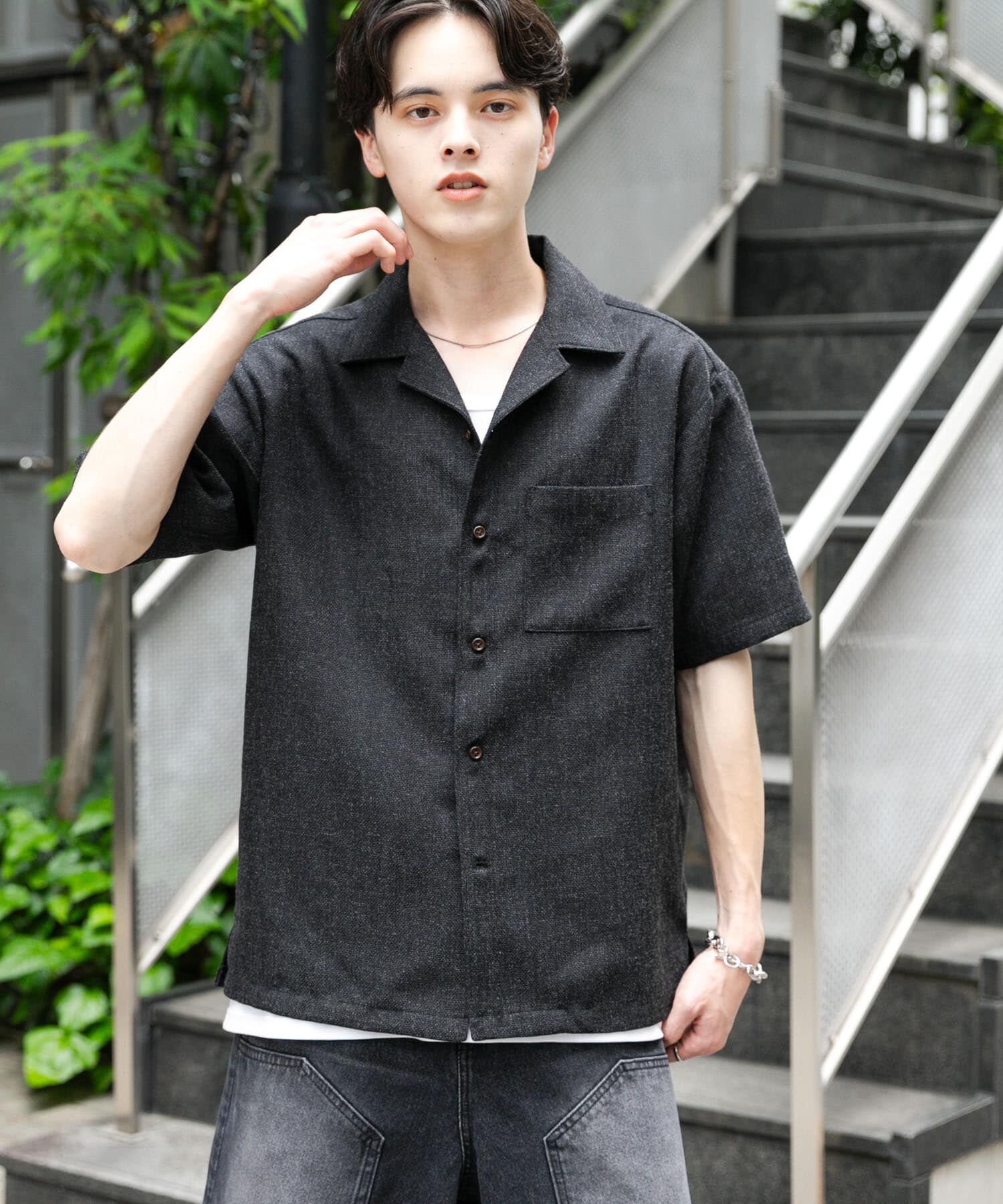 SENSE OF PLACE by URBAN RESEARCH「メランジプリペラオープンカラーショートスリーブシャツ」|シャツ・ブラウス|