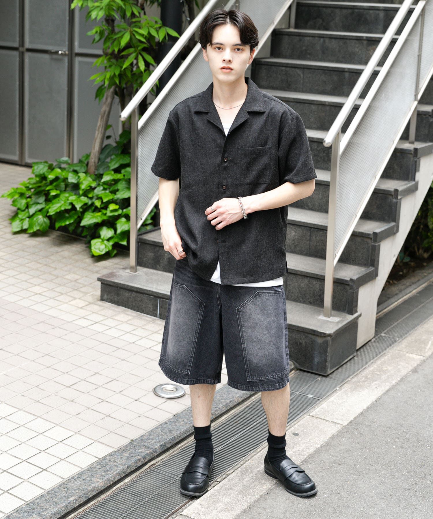 SENSE OF PLACE by URBAN RESEARCH「メランジプリペラオープンカラーショートスリーブシャツ」|シャツ・ブラウス|