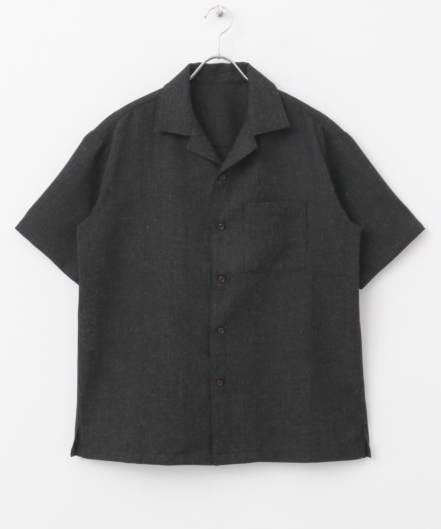 SENSE OF PLACE by URBAN RESEARCH「メランジプリペラオープンカラーショートスリーブシャツ」|シャツ・ブラウス|