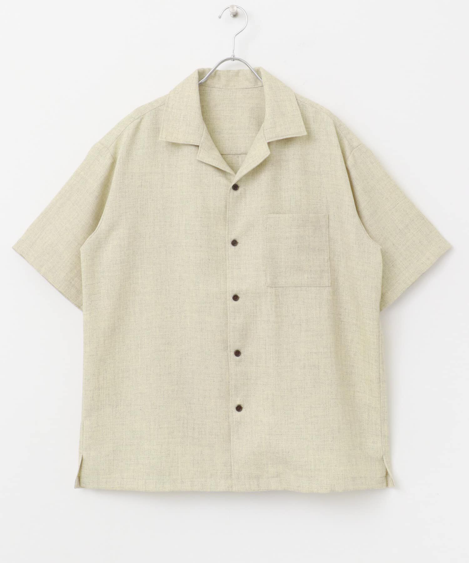 SENSE OF PLACE by URBAN RESEARCH「メランジプリペラオープンカラーショートスリーブシャツ」|シャツ・ブラウス|