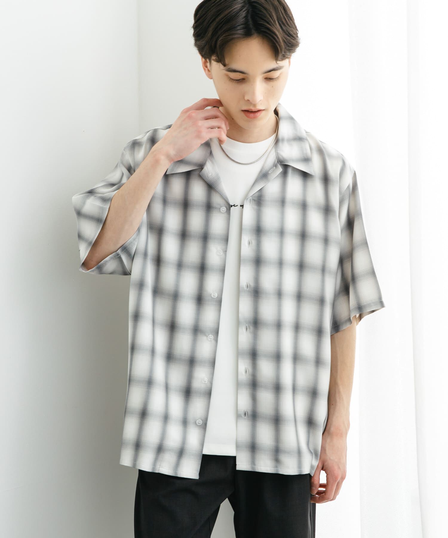 SENSE OF PLACE by URBAN RESEARCH「『ユニセックス』オンブレーチェックショートスリーブシャツ」|シャツ・ブラウス|