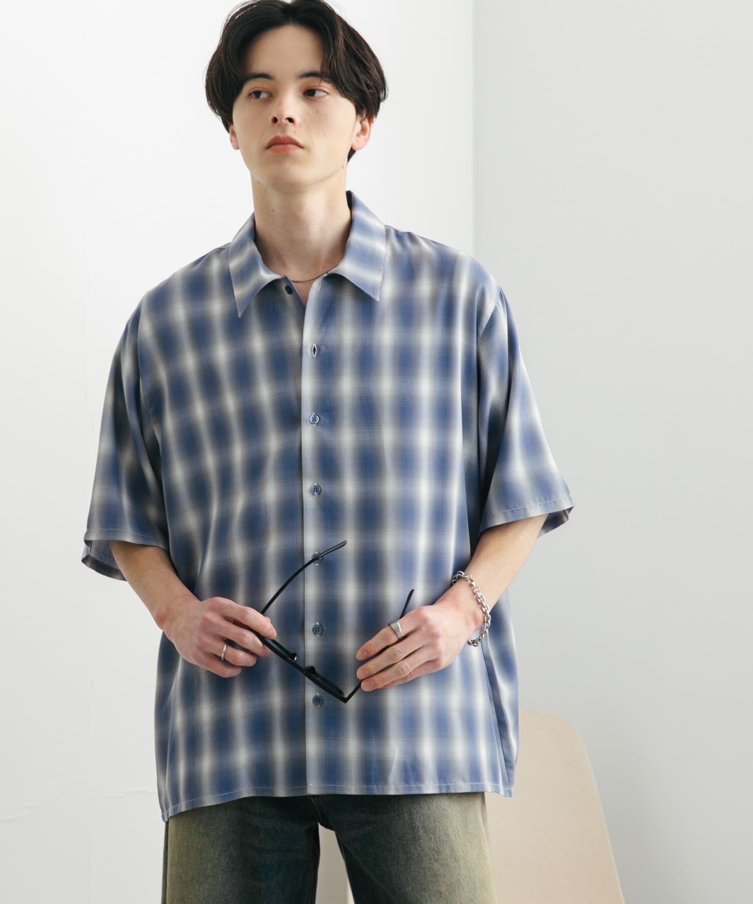 SENSE OF PLACE by URBAN RESEARCH「『ユニセックス』オンブレーチェックショートスリーブシャツ」|シャツ・ブラウス|