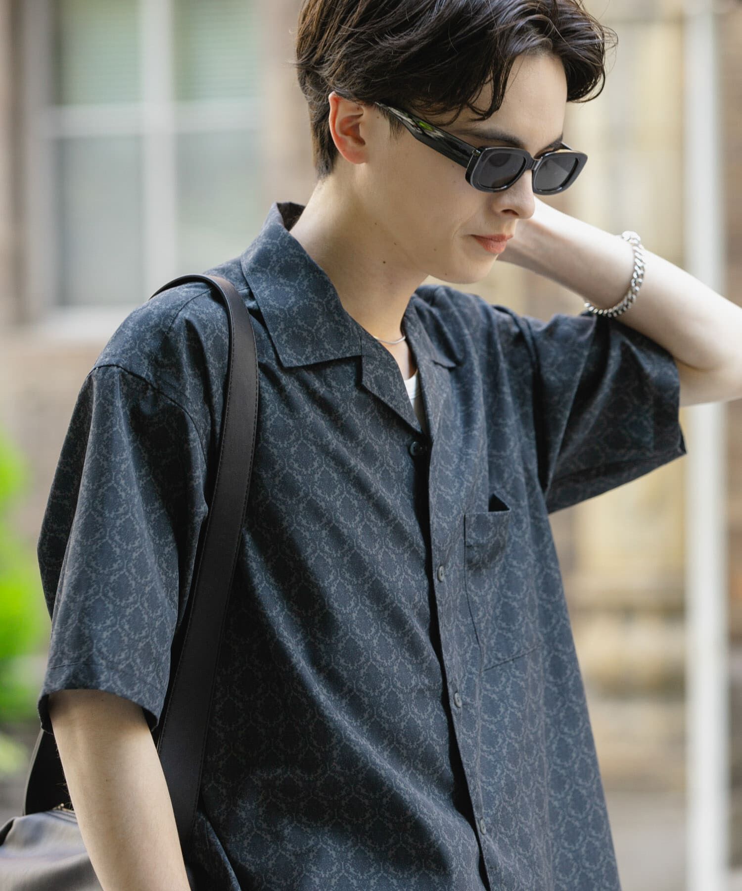 SENSE OF PLACE by URBAN RESEARCH「ダマスクオープンカラーショートスリーブシャツ」|シャツ・ブラウス|