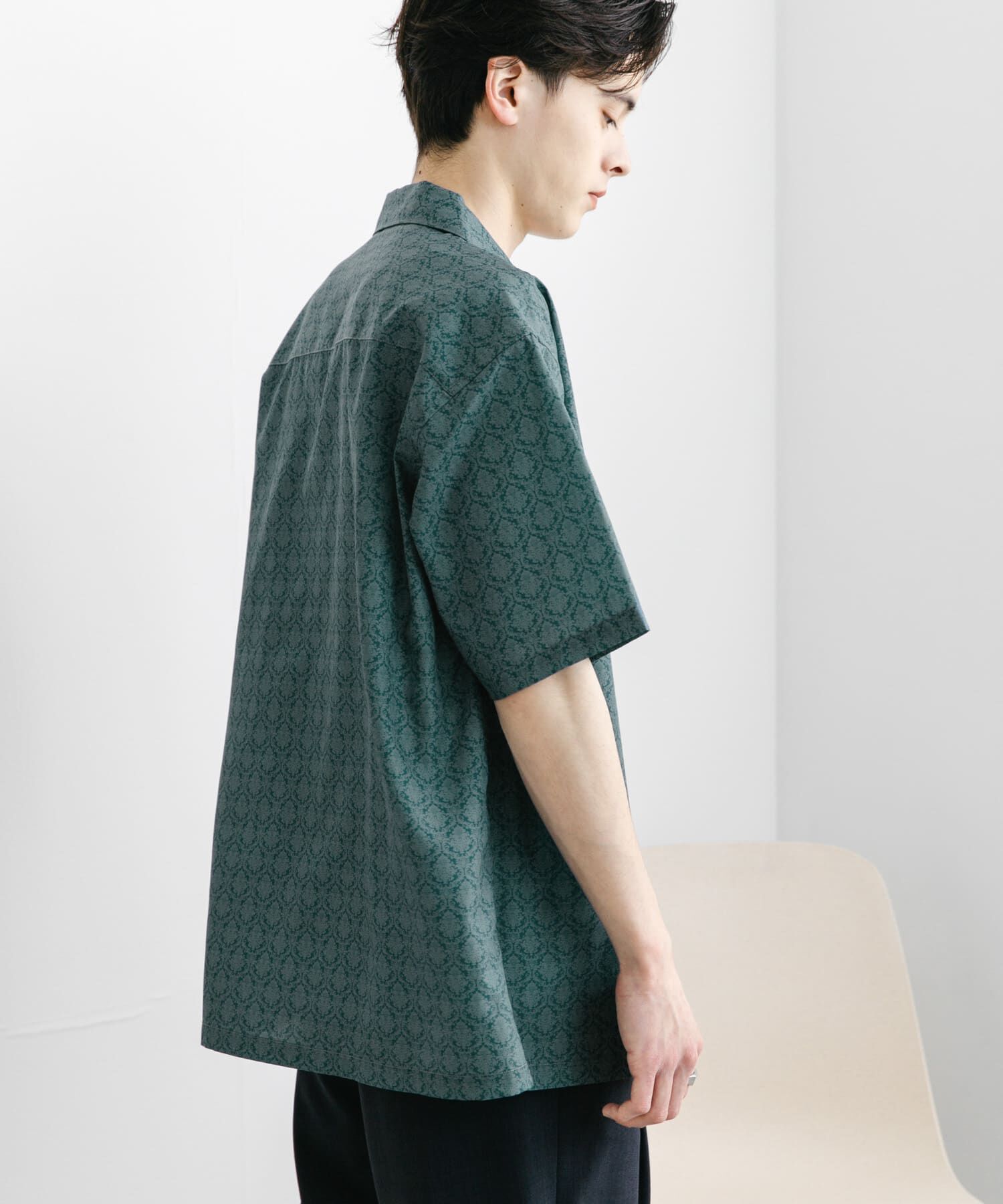 SENSE OF PLACE by URBAN RESEARCH「ダマスクオープンカラーショートスリーブシャツ」|シャツ・ブラウス|