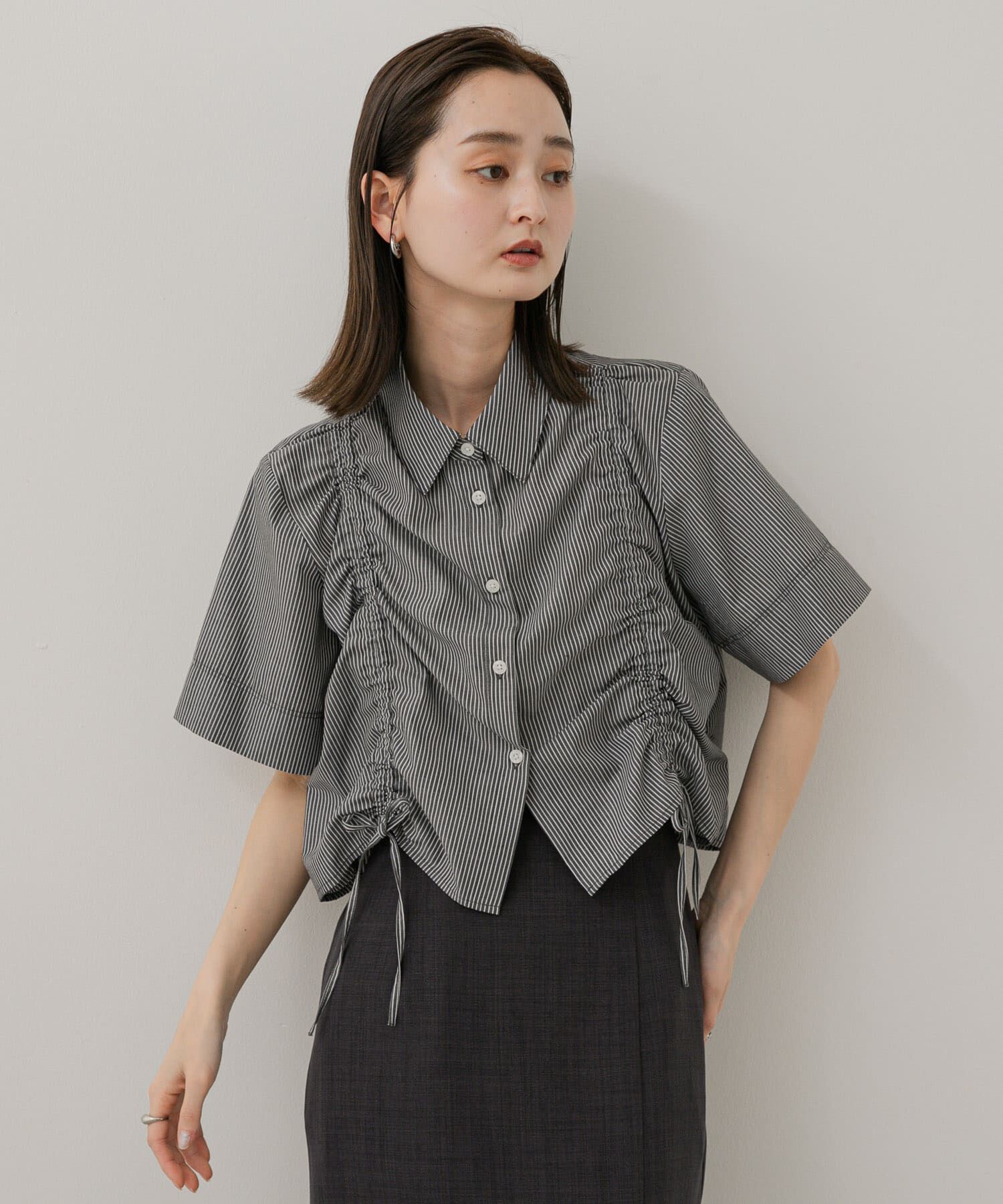 SENSE OF PLACE by URBAN RESEARCH「クロップドシャーリングシャツ(半袖)」|シャツ・ブラウス|