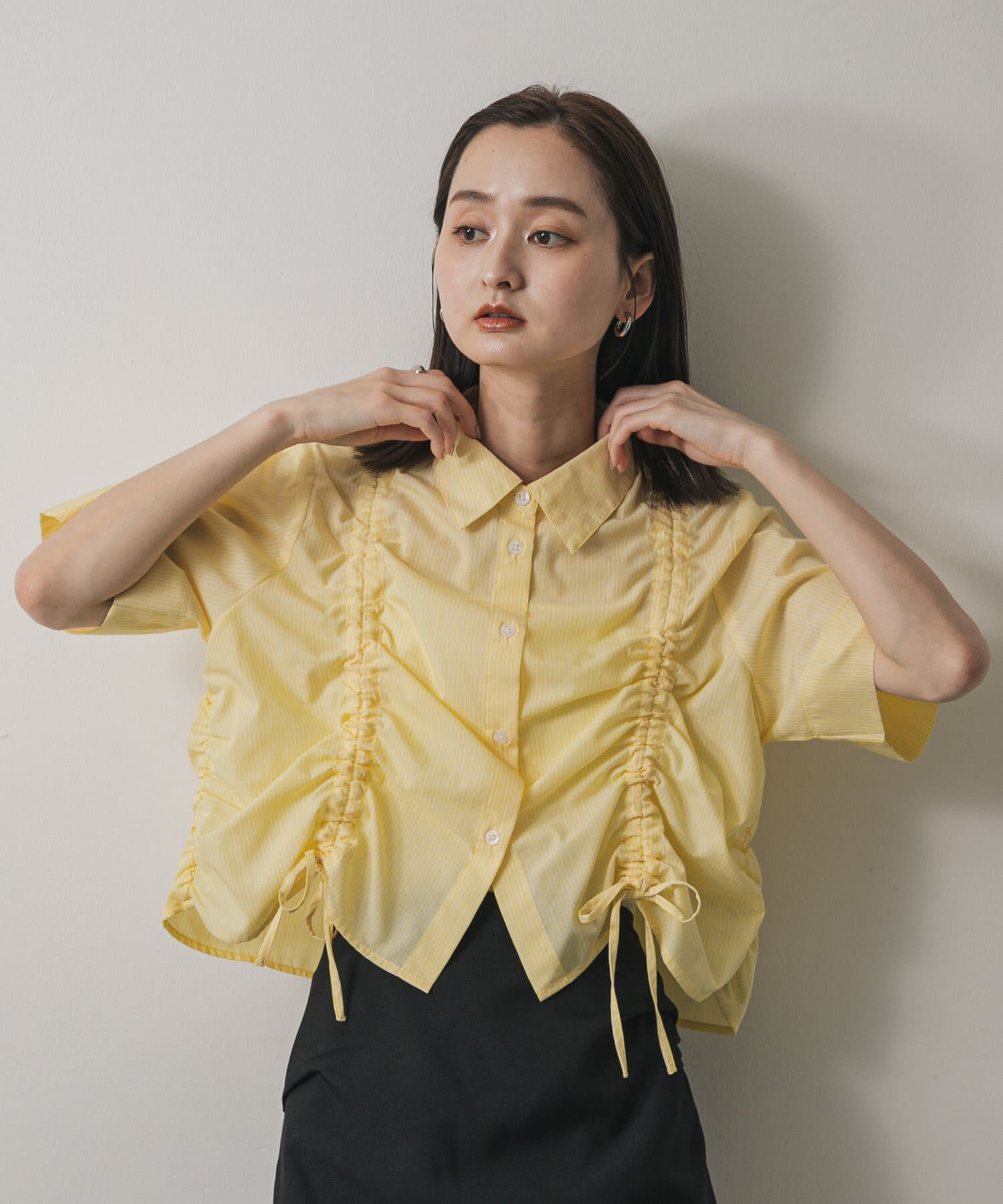 SENSE OF PLACE by URBAN RESEARCH「クロップドシャーリングシャツ(半袖)」|シャツ・ブラウス|