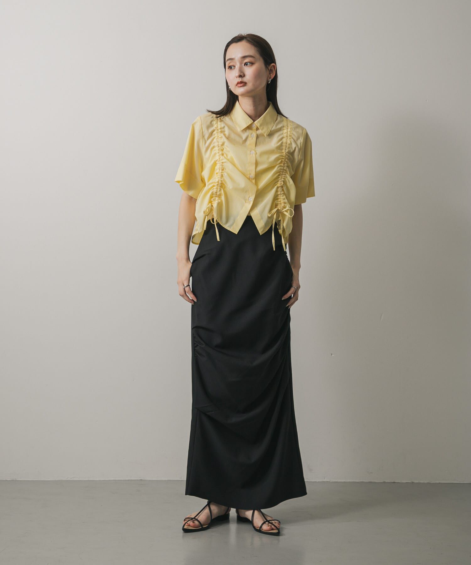 SENSE OF PLACE by URBAN RESEARCH「クロップドシャーリングシャツ(半袖)」|シャツ・ブラウス|