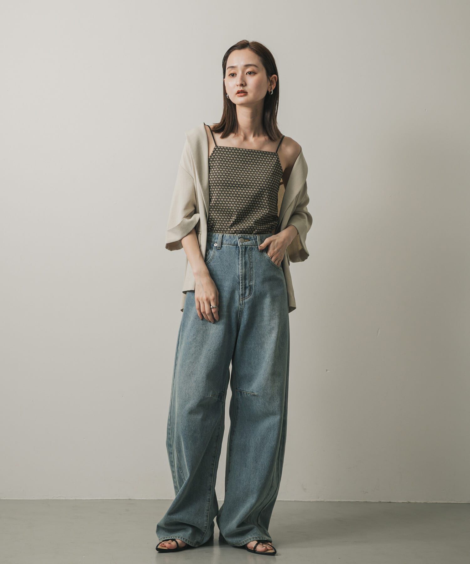 SENSE OF PLACE by URBAN RESEARCH「パターンダブルストラップキャミ」|キャミソール|