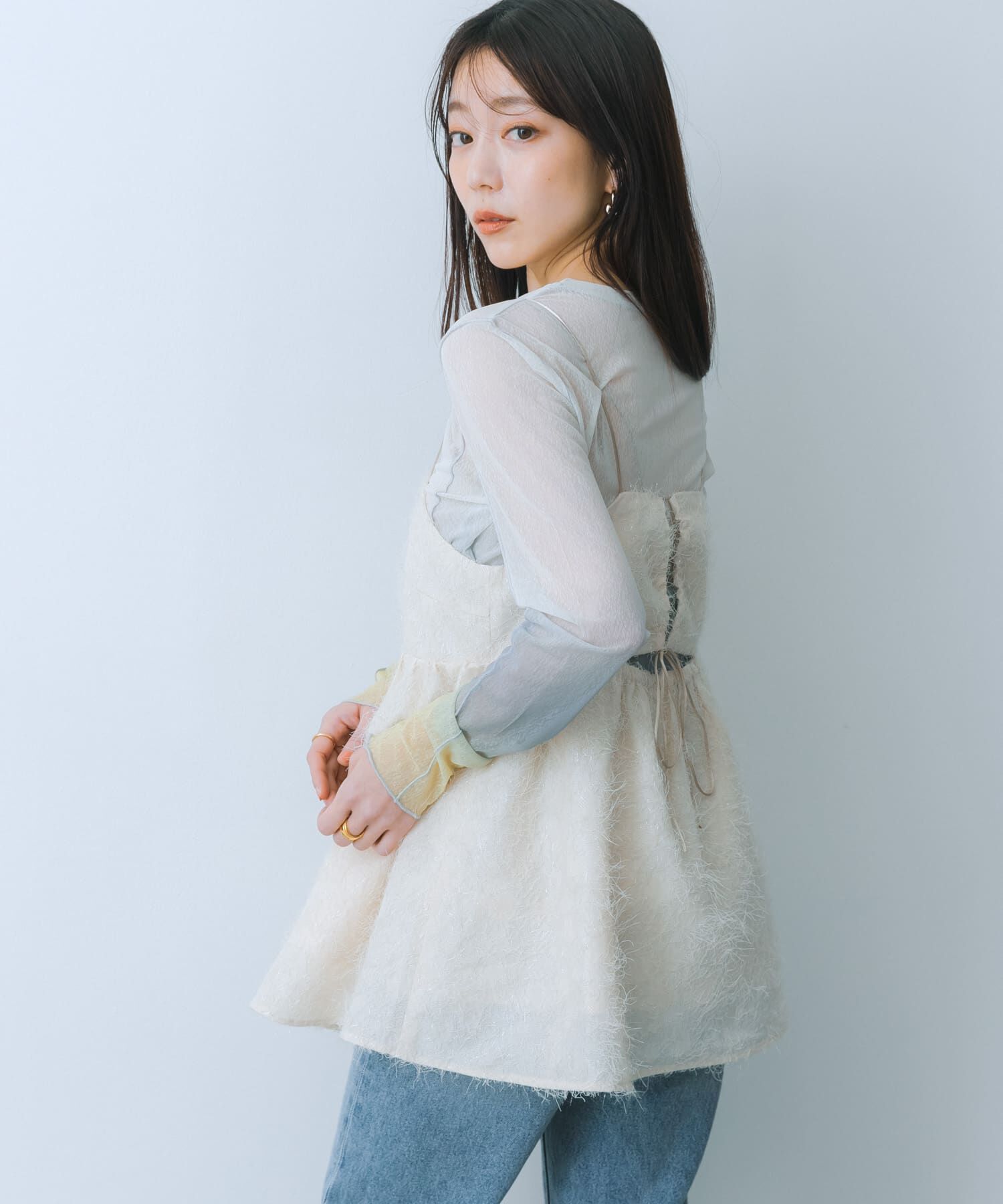 SENSE OF PLACE by URBAN RESEARCH「ジャガードフリンジキャミソールトップ」|キャミソール|