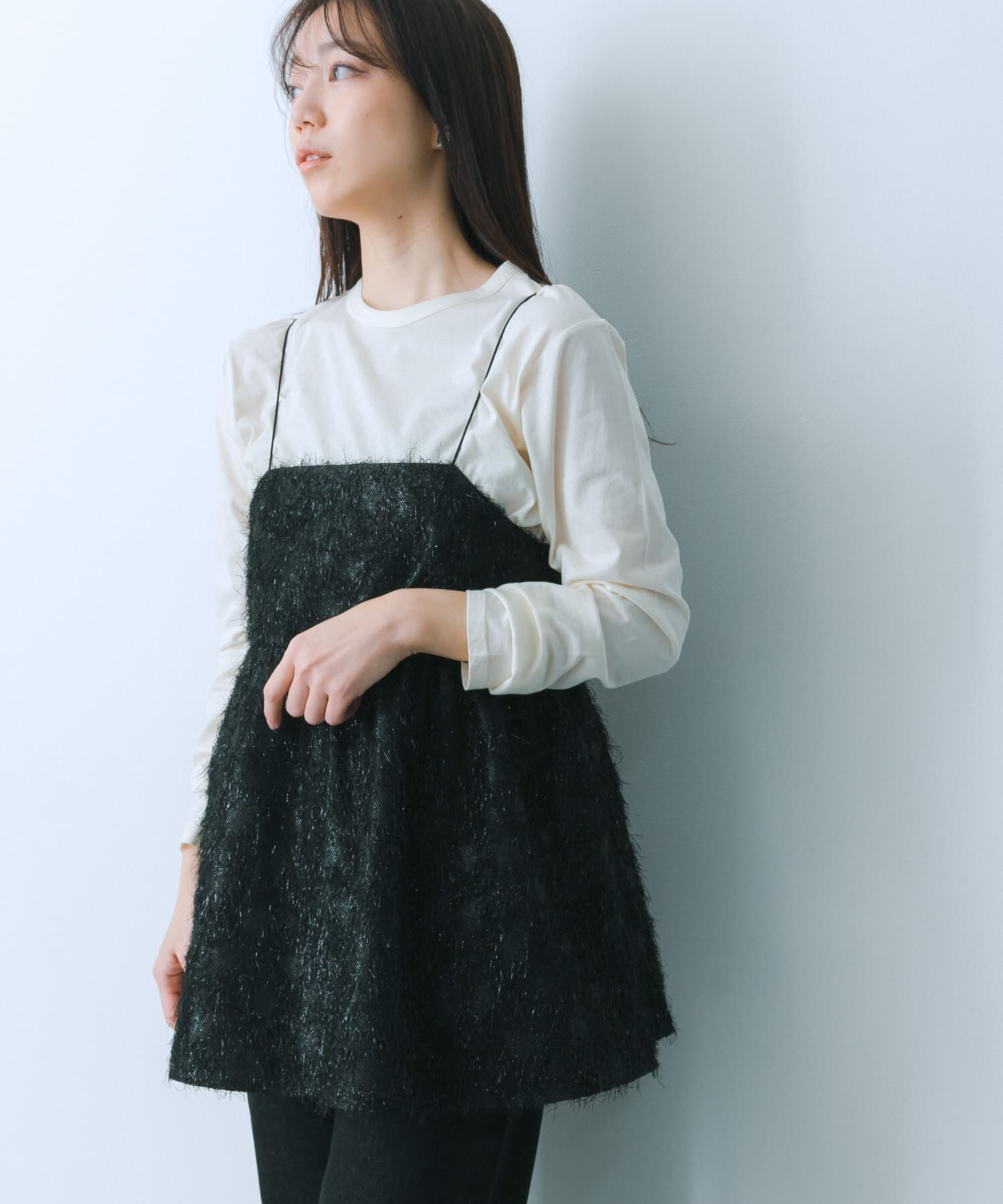 SENSE OF PLACE by URBAN RESEARCH「ジャガードフリンジキャミソールトップ」|キャミソール|