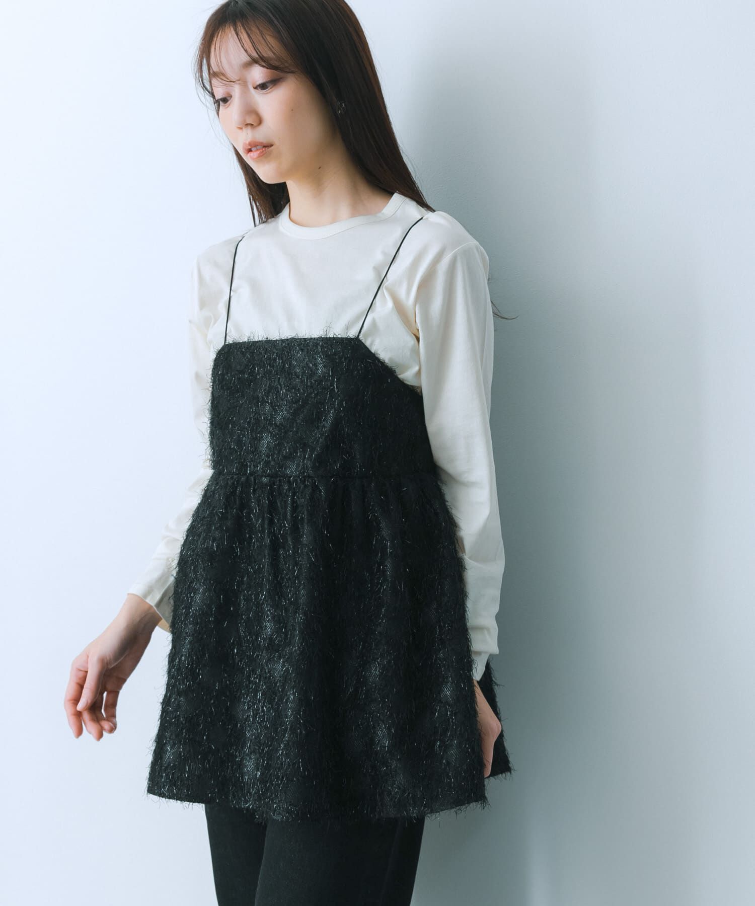 SENSE OF PLACE by URBAN RESEARCH「ジャガードフリンジキャミソールトップ」|キャミソール|