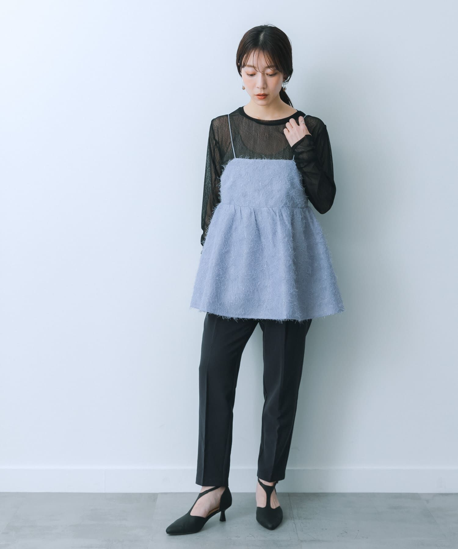 SENSE OF PLACE by URBAN RESEARCH「ジャガードフリンジキャミソールトップ」|キャミソール|