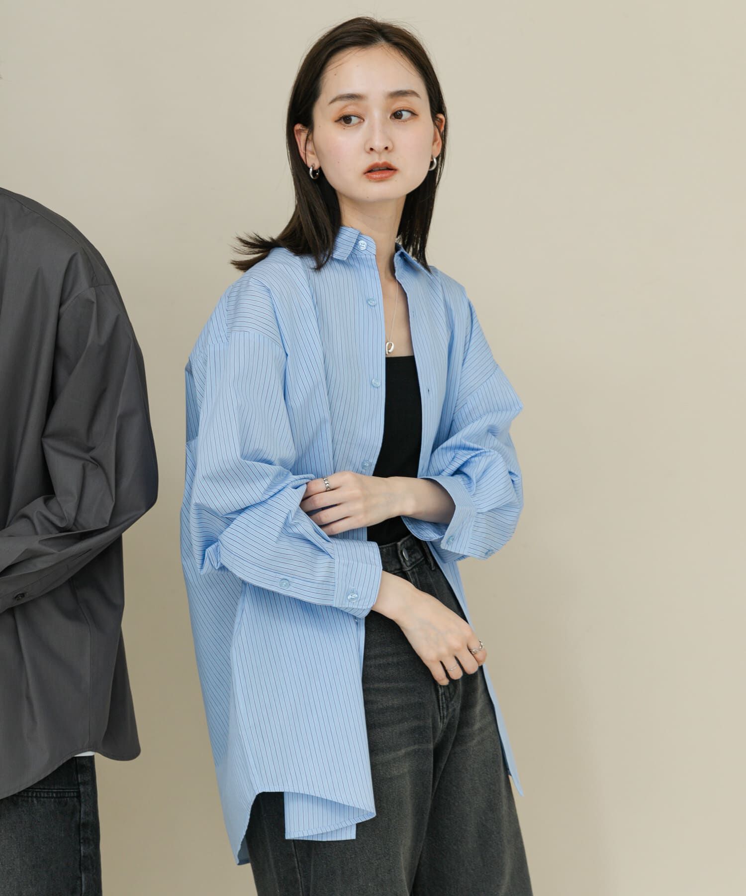 SENSE OF PLACE by URBAN RESEARCH「『ユニセックス』ブロードレギュラーカラールーズシャツ」|シャツ・ブラウス|ライトブルー