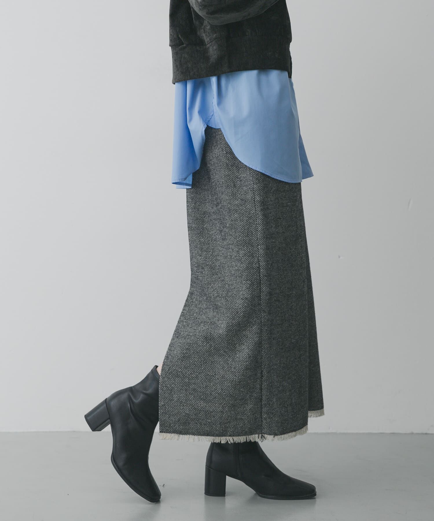 SENSE OF PLACE by URBAN RESEARCH「ツイードフリンジジップスカート」|スカート|