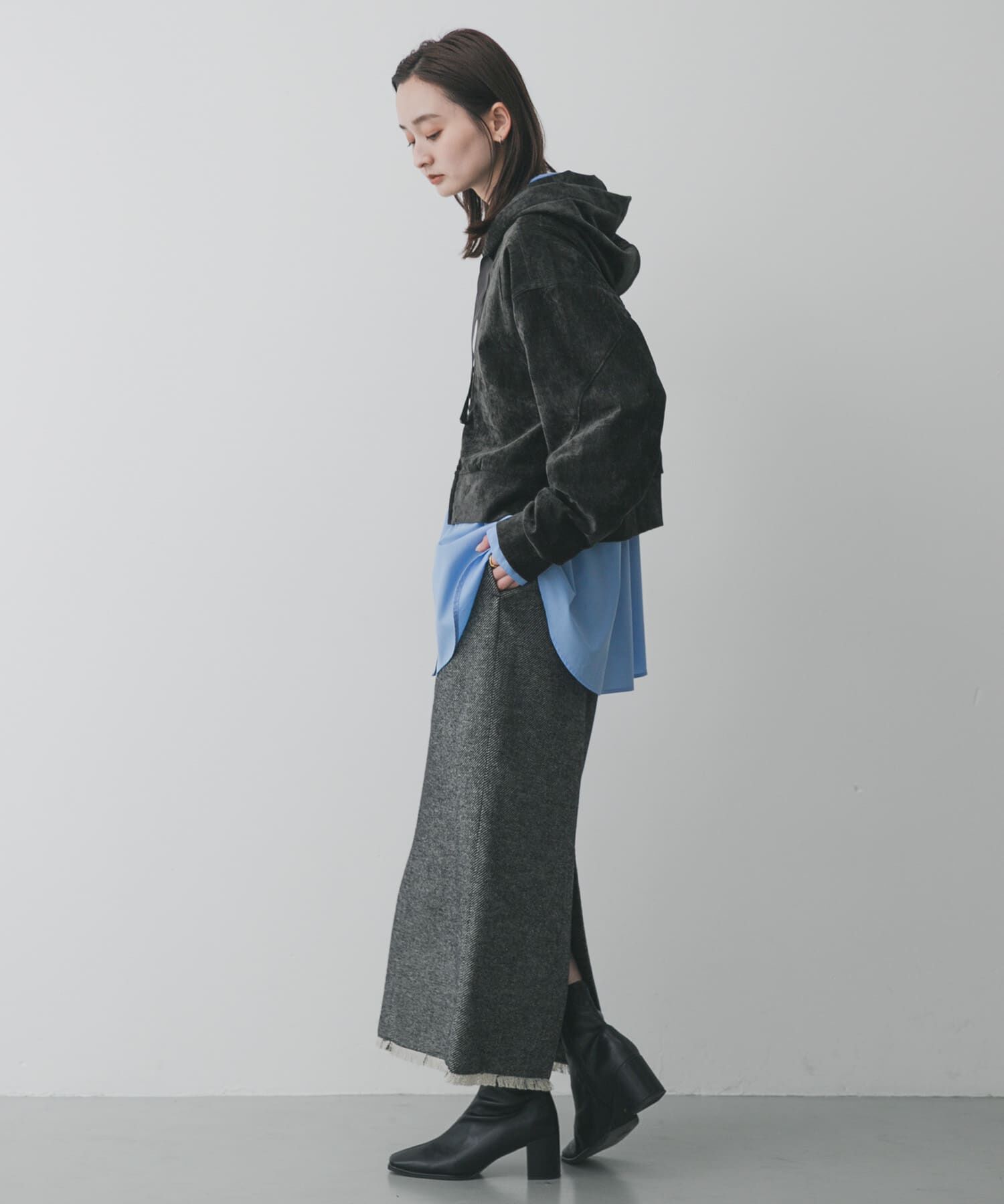 SENSE OF PLACE by URBAN RESEARCH「ツイードフリンジジップスカート」|スカート|