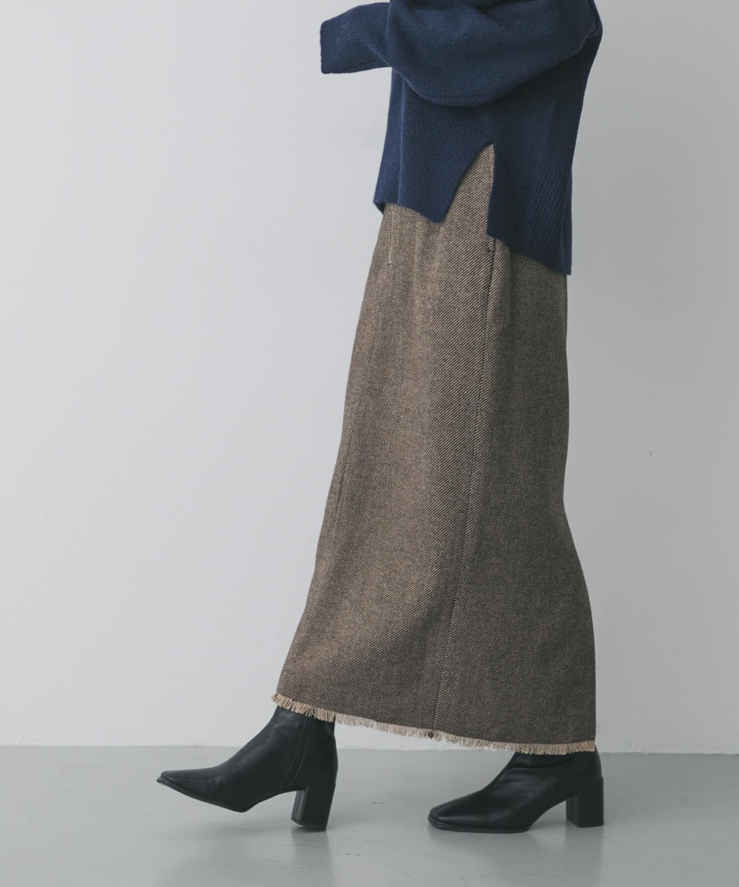 SENSE OF PLACE by URBAN RESEARCH「ツイードフリンジジップスカート」|スカート|