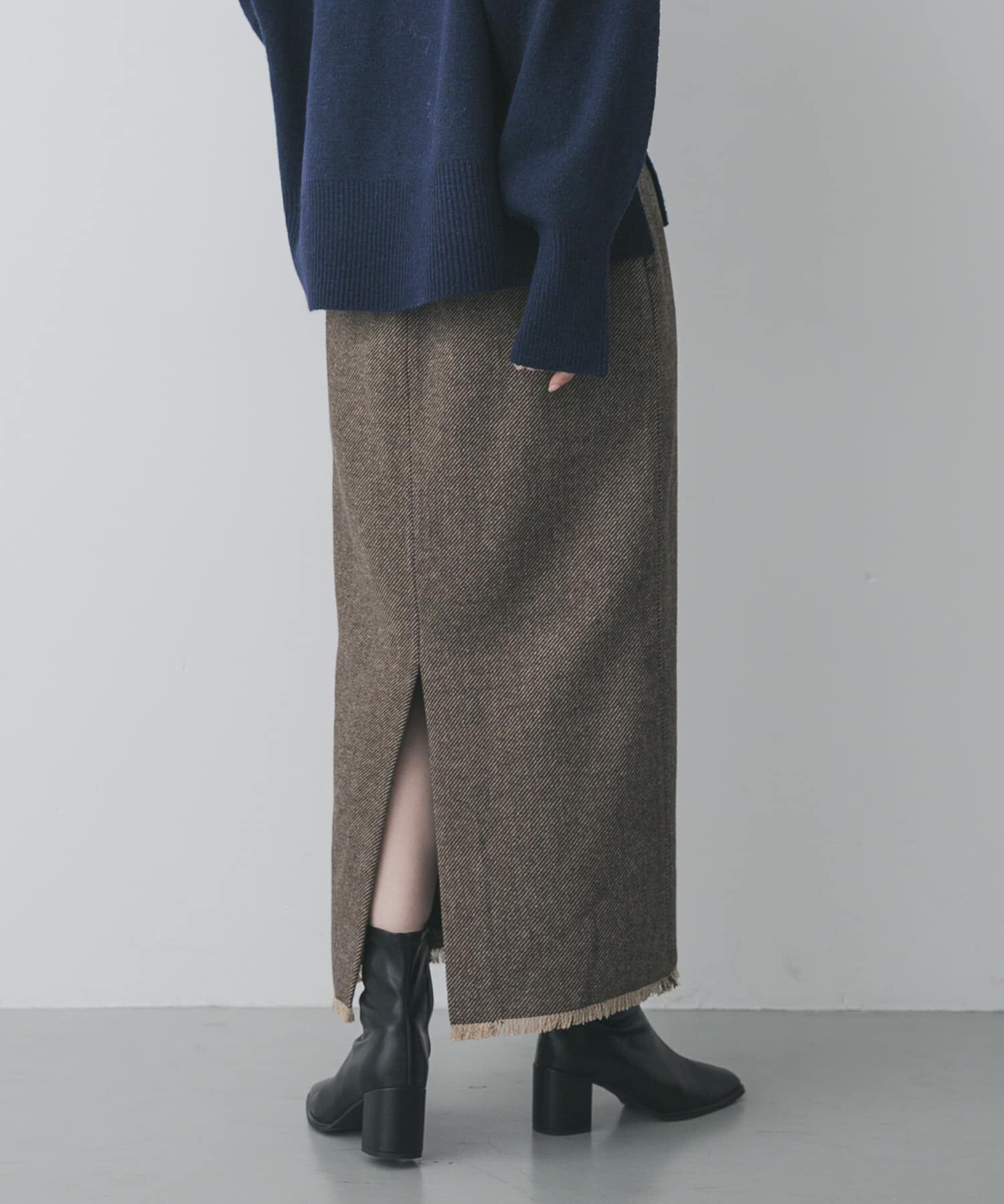 SENSE OF PLACE by URBAN RESEARCH「ツイードフリンジジップスカート」|スカート|