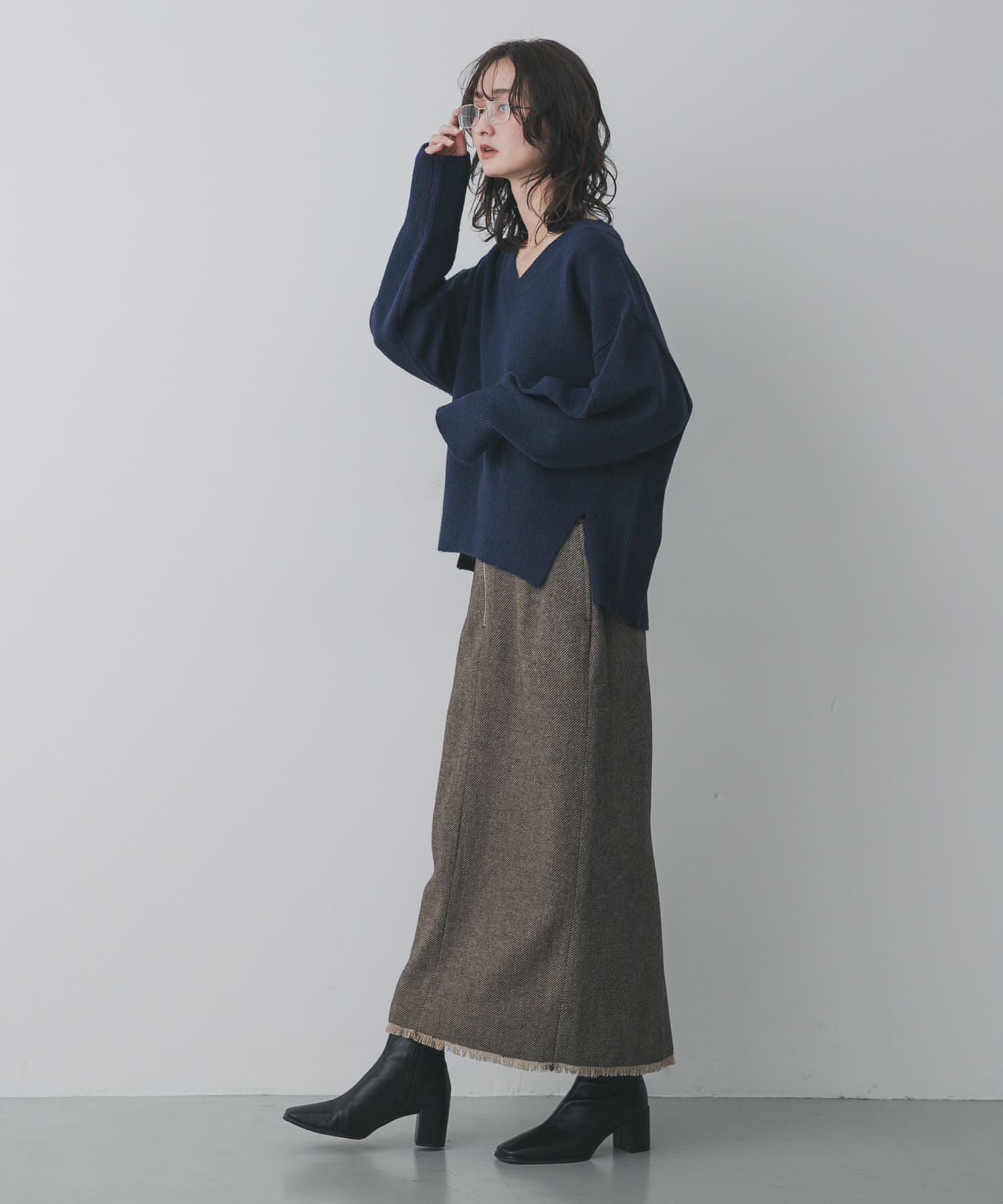 SENSE OF PLACE by URBAN RESEARCH「ツイードフリンジジップスカート」|スカート|