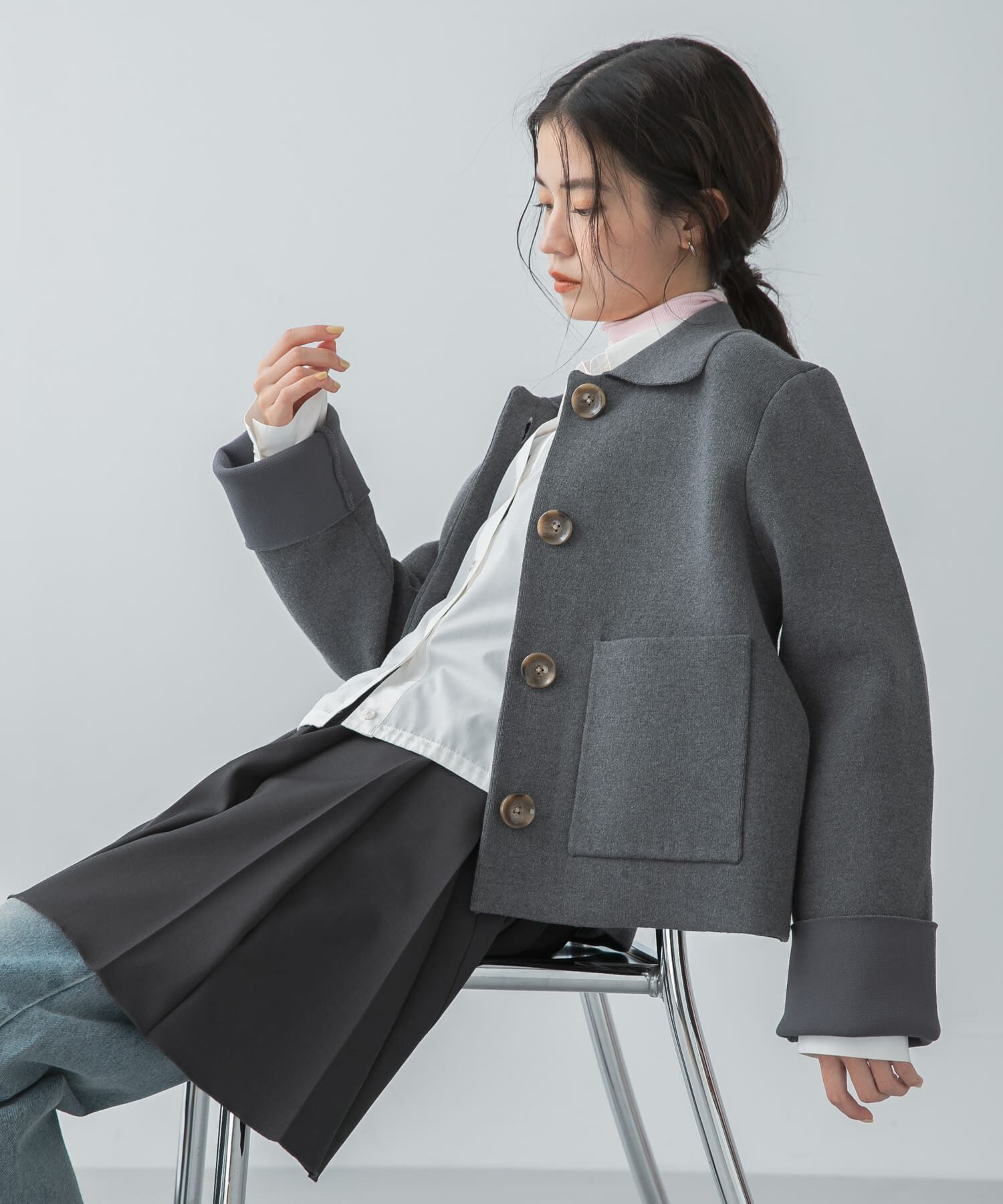 SENSE OF PLACE by URBAN RESEARCH「『洗濯可』ビックボタンニットジャケット」|ニット・セーター|