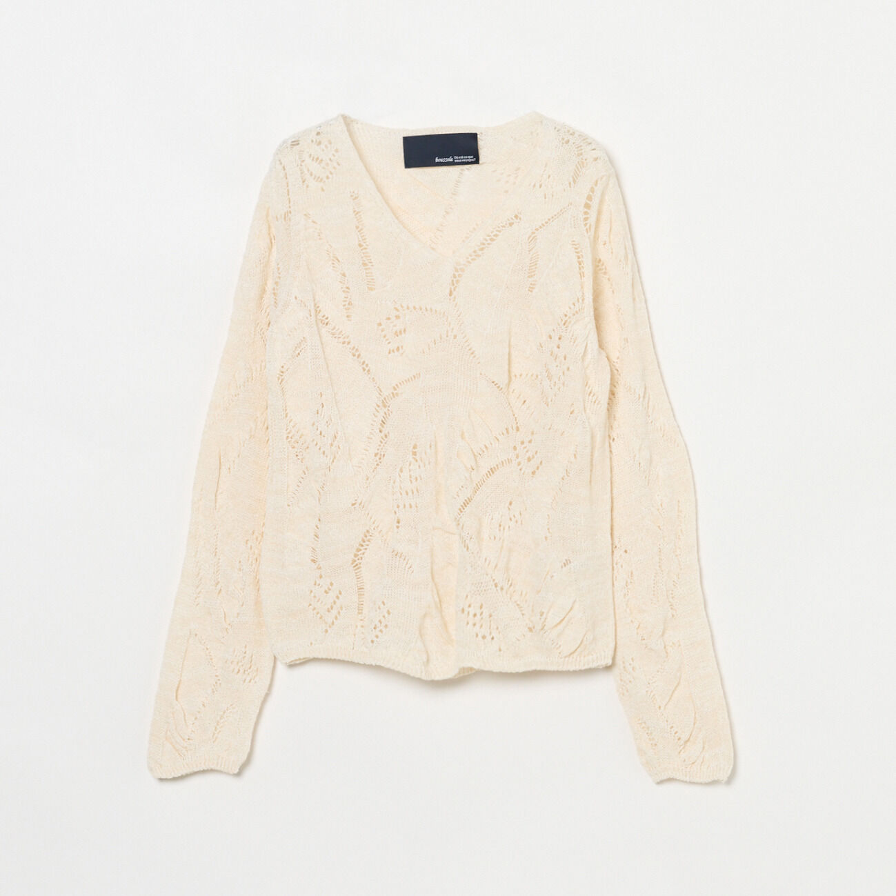  「boussole LEAF LACE V/N」|ニット・セーター|アイボリー