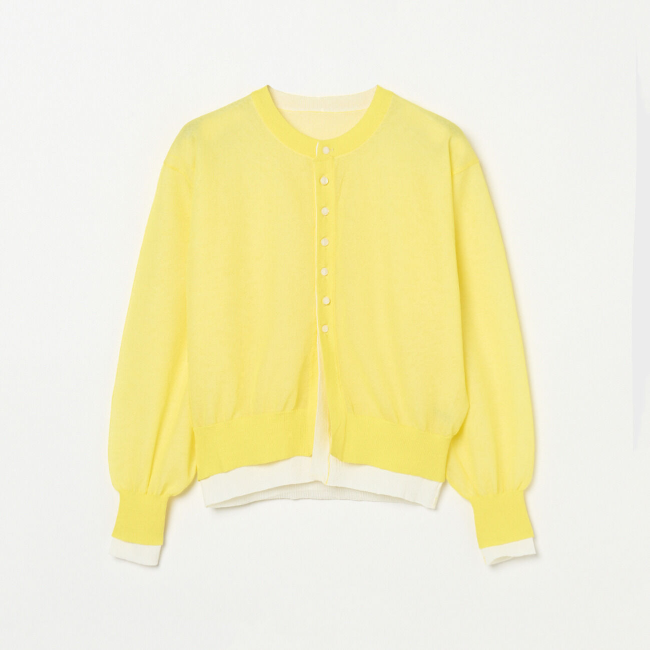 HELIOPOLE「HELIOPOLE LAYERED KNIT REVERSIBLE GARDIGAN」|ニット・セーター|イエロー