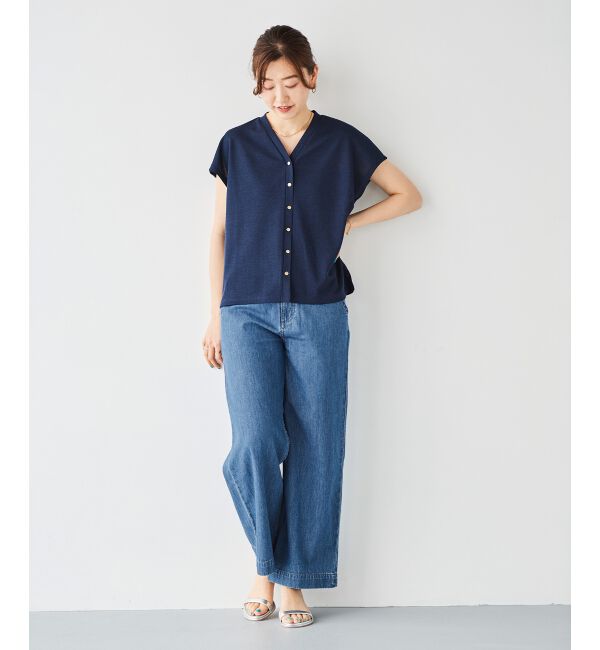 le.coeur blanc「ライトオンスデニムワイドパンツ」|デニム|