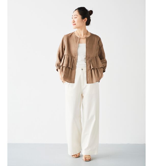 le.coeur blanc「ライトオンスデニムワイドパンツ」|デニム|