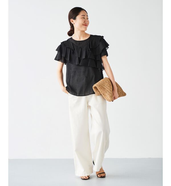 le.coeur blanc「ライトオンスデニムワイドパンツ」|デニム|