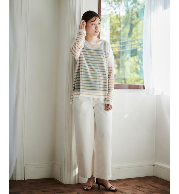 le.coeur blanc「ライトオンスデニムワイドパンツ」|デニム|