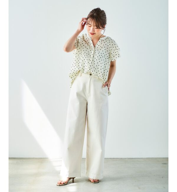 le.coeur blanc「ライトオンスデニムワイドパンツ」|デニム|