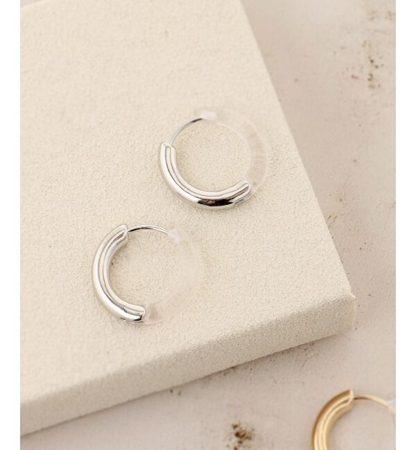 le.coeur blanc「クリア&times;フープピアス」|ピアス|