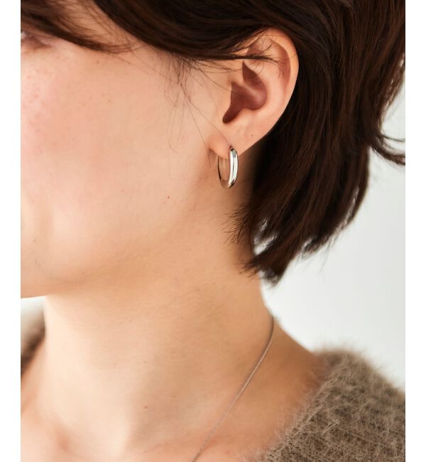 le.coeur blanc「クリア&times;フープピアス」|ピアス|