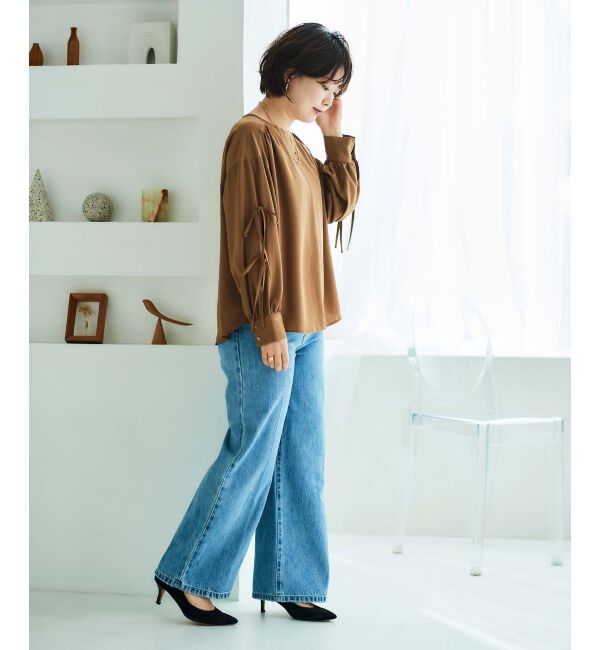 le.coeur blanc「ボリュームスリーブリボンブラウス」|シャツ・ブラウス|