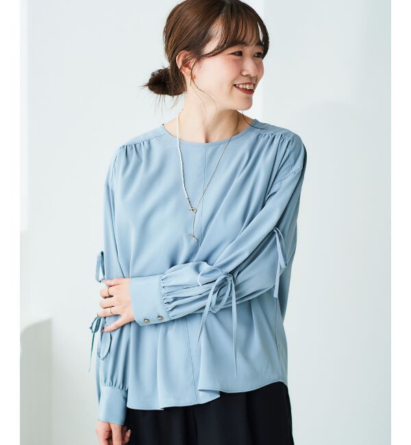 le.coeur blanc「ボリュームスリーブリボンブラウス」|シャツ・ブラウス|
