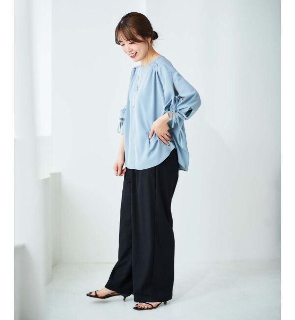 le.coeur blanc「ボリュームスリーブリボンブラウス」|シャツ・ブラウス|