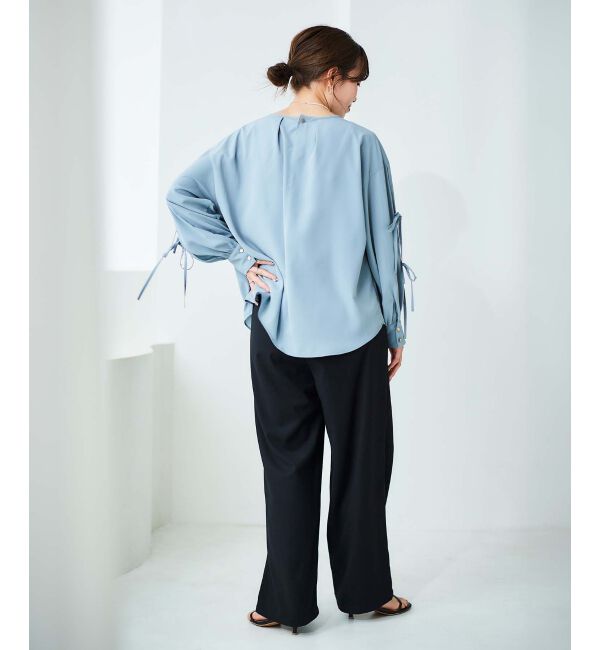 le.coeur blanc「ボリュームスリーブリボンブラウス」|シャツ・ブラウス|