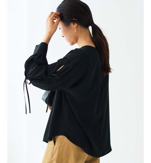 le.coeur blanc「ボリュームスリーブリボンブラウス」|シャツ・ブラウス|