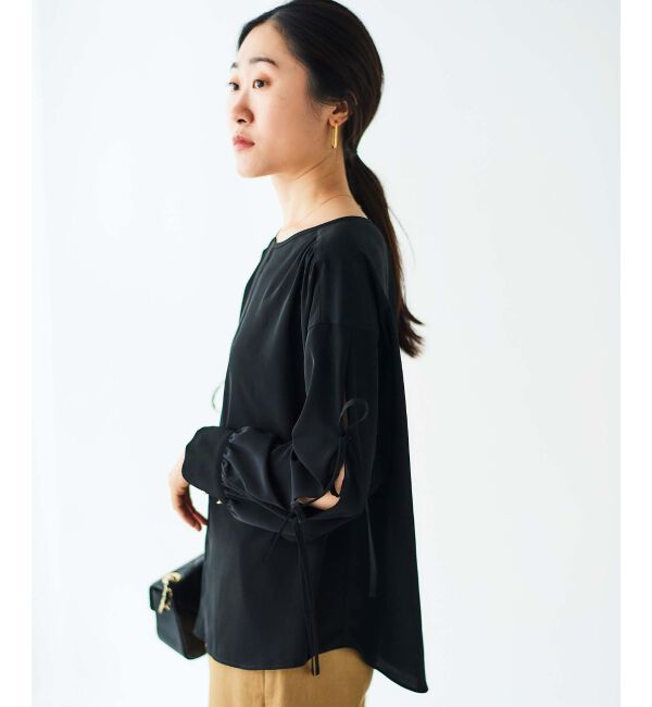 le.coeur blanc「ボリュームスリーブリボンブラウス」|シャツ・ブラウス|