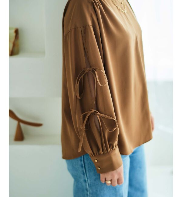 le.coeur blanc「ボリュームスリーブリボンブラウス」|シャツ・ブラウス|