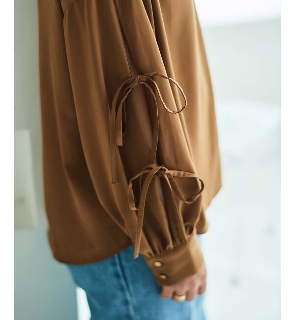 le.coeur blanc「ボリュームスリーブリボンブラウス」|シャツ・ブラウス|