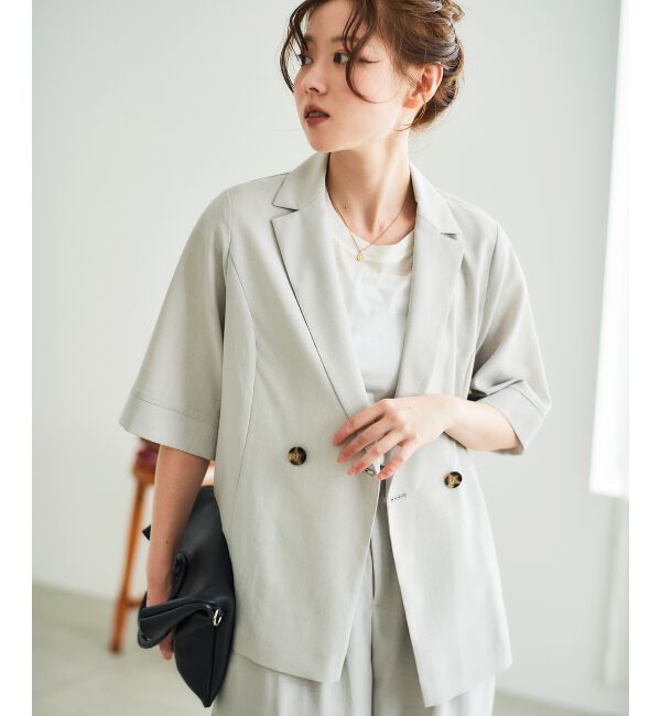  「《シャツ感覚でラフに羽織れる》タンブラーブッチャーハーフスリーブジャケット」|その他|
