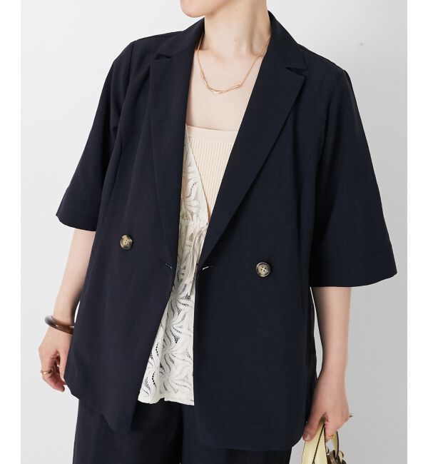  「《シャツ感覚でラフに羽織れる》タンブラーブッチャーハーフスリーブジャケット」|その他|