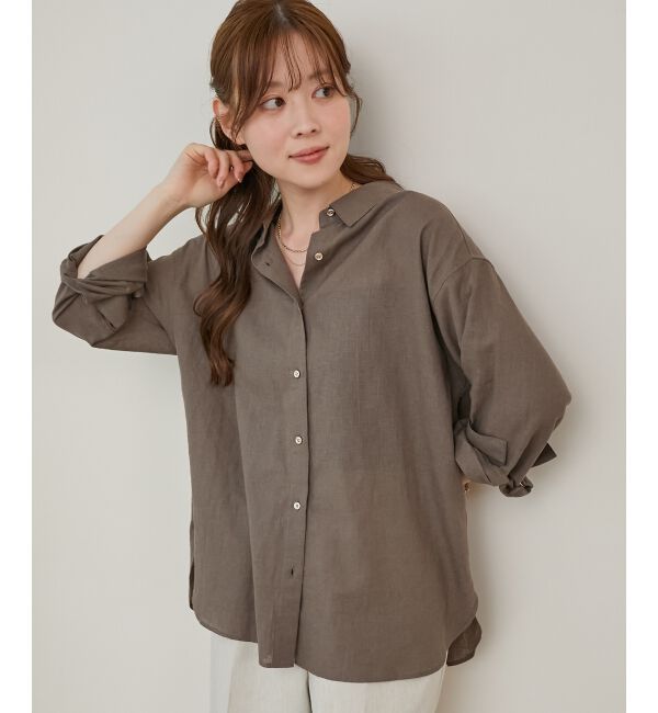  「《さらっとした着心地》コットン麻オーバーシャツ」|シャツ・ブラウス|