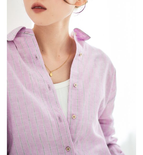  「《さらっとした着心地》コットン麻オーバーシャツ」|シャツ・ブラウス|