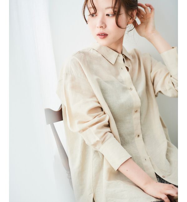  「《さらっとした着心地》コットン麻オーバーシャツ」|シャツ・ブラウス|