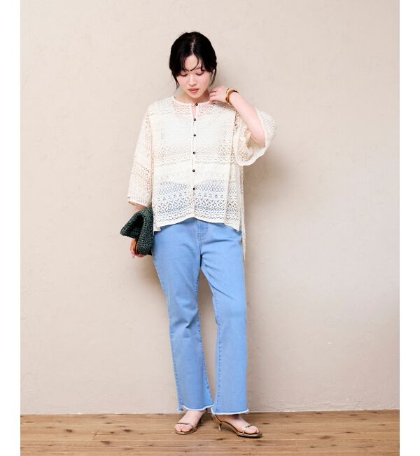  「ストレッチフレアデニムパンツ」|デニム|