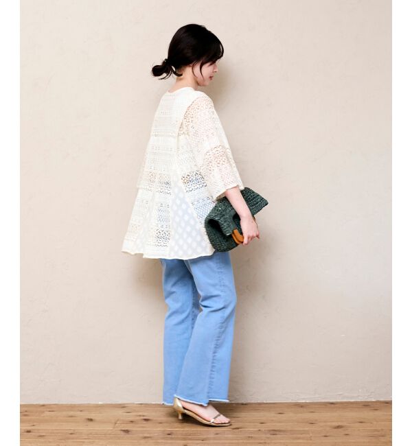  「ストレッチフレアデニムパンツ」|デニム|